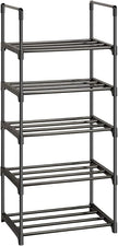 OYREL Shoe Rack, Sturdy Metal Shoes Rack Organizer,Narrow Shoes Stand Shelf 5 Tier Shoe Racks for Closets Small Space