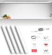 Under Cabinet Lighting Plug in, 24 Inch 4 Pcs, Linkable AC120V 3CCT 3000K/4000K/5000K Ultra Slim, LED Under Cabinet Lights for Counter Light, Kitchen, Shelf, Sink, Workshop, Desk, White