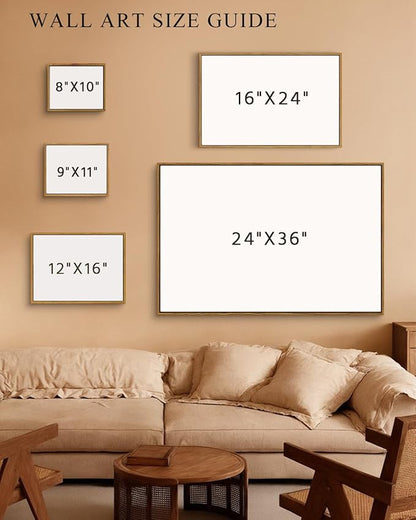 InSimSea Framed Canvas Wall Art, Landscape Wall Art, Study of Clouds Painting, Modern Farmhouse Decor, Rustic Wall Decor for Living Room, Bedroom, Office, 24"x36"