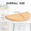 Small Floating Plant Shelves Set of 2 - Rustic Wood Half Circle Shelves for Bedroom Living Room Bathroom Kitchen Office (Natural)