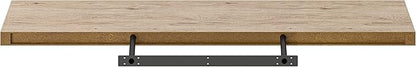 Ballucci Floating Shelf, 48" Wood Wall Shelf with Invisible Brackets for Bathroom, Living Room, Bedroom, Kitchen, Nursery, 8" Deep, Oak Finish