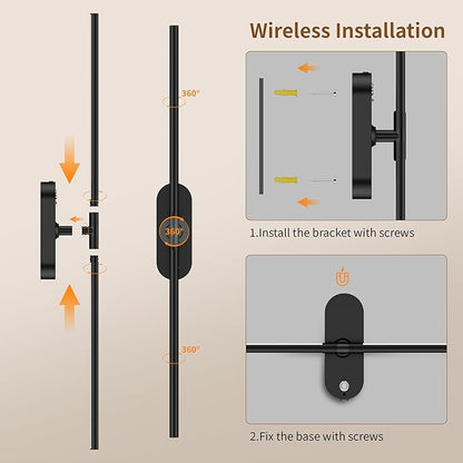 2026 Upgraded Wall Sconces Set of 2, Magnetic 10000mAh Wireless USB Rechargeable Wall Lights,360°Rotation Wall Sconce With Remote Control,LED Dimmable Wall Lamp For Living Room,Bedroom,Hallway (30 In)