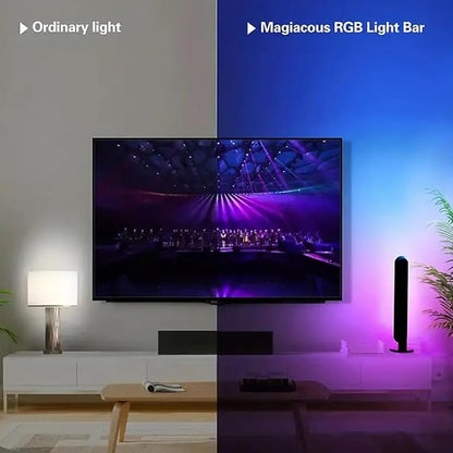 2pcs Smart LED Light, RGB Ambient Light Bars, Rhythm Lamp, Remote and APP Control, Music Sync Backlight for Gaming TV Bedroom, Desktop Lamp with Color Adjustable, timed Control
