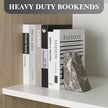 Koville Marble Bookends for Shelves, Large Bookends for Heavy Books, Natural Stone Book Stopper for Books CD Movies, Aesthetic Decorative Book Ends, Bookshelf Table Home Decor(Grey)