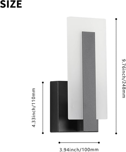 Hardwire Modern Wall Sconces with Stepless Adjustable 10%-100% 7W Acrylic LED Wall Light Brightness Suitable for Living Room Corridor Bedside (Warm White 3000K 1 Pack)