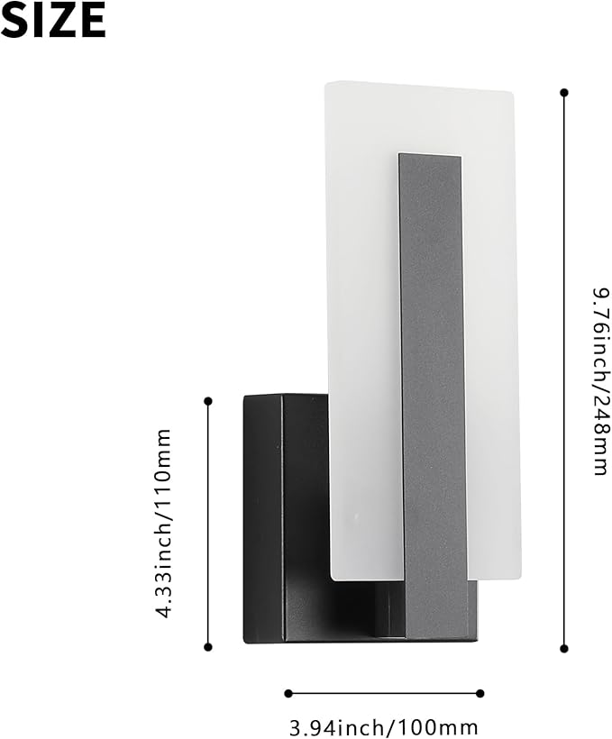 Modern Wall Sconces Set of Two, Led Wall Light 7w, Warm White Beside Light Hardwired Acrylic Wall Light Lighting, Suitable for Living Room Corridor Bedside (Warm White 3000K 2Pack)