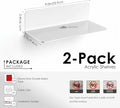 OAPRIRE White Floating Shelves Wall Mounted Set of 2 - Easily Expand Wall Space - Acrylic Hanging Shelves for Bedroom, Gaming Room, Living Room, Bathroom, Office with Cable Clips