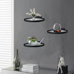Cityelf Floating Shelves Wall Mounted Wall Decor Iron Glass Hanging Shelf Home Decor Set of 3 Display Ledge Shelves for Living Room Bedroom Office-Black
