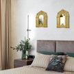 ZEXUIRU 2PCS Arched Window Wall Mirror,Rustic Farmhouse Home Decor, Wood Framed Accent Mirror for Living Room,Bathroom,Bedroom,Kitchen,14.5x10.6 Inches