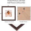 8x8 Picture Frame Set of 9, Display Pictures 4x4 with Mat or 8x8 without Mat, Multi Collage Gallery Square Photo Frames for Wall or Tabletop, Brown