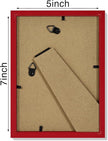 Vittanly 5x7 Picture Frame Set of 4, Display Pictures 4x6 with Mat or 5x7 without Mat, Small Photo Frames for Wall or Tabletop Display, Engineered Wood with Shatter Resistant Plexiglass, Red