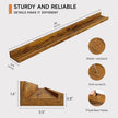 Fun Memories Picture Ledge Shelf, 40 Inch Floating Shelves Set of 2, Large Nursery Book Shelves for Toys Storage, Kids Bookshelf Wall Mounted for Wall Decor Books Photo Frames, Rustic Brown