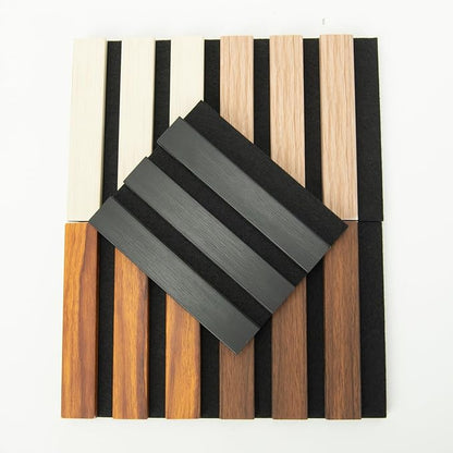 Art3d Acoustic Lightweight Slat Wall Panel, Waterproof Wood Textured Wainscoting Panel, Samples Pack - 5 Colors