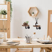 5.9inch Wall Mounted Floating Shelves Round Display Rack with Metal Industrial Pipe Brackets, Rustic Wood Shelving for Bedroom, Bathroom, Living Room, Kitchen, Set of 2