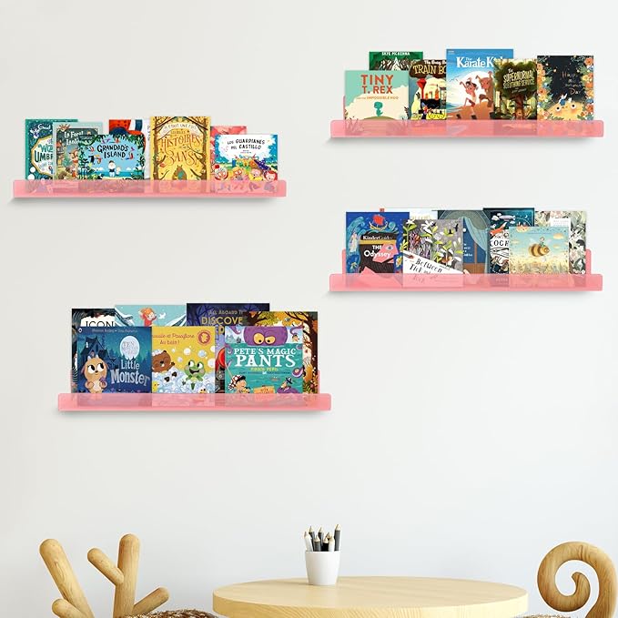 Dezzer 6 Pack Acrylic Shelves for Wall, 15