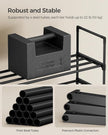 SONGMICS Shoe Rack, 2-Tier Shoe Organizer, Metal Storage Shelf, Upright or Upside Down, for 12-15 Pairs, Stackable, for Entryway, 11.8 x 36.2 x 14.6 Inches, Black ULSA12BK