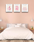 HesenDot Framed Matisse Pink Wall Art Set of 3,Minimalist Wall Decor,12x16IN Canvas Prints,Boho Cute Art Poster Home Decoration for Bathroom Bedroom