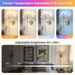 Battery Operated Wall Sconces Set of 2, Rechargeable RGB Wall Lights, Not Hardwired Wall Lights with Petal Shades, Wireless Wall Lamp with Remote Control for Living Room Corridor Bedroom etc