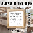 Wooden Coffees Sign This Morning With Her Having Coffee Rustic Style Coffees Quote Cafe Wall Art Ideal Coffee Lover Gift For Home Office Kitchen Bar Decor Square Farmhouse Style Wood Sign 5.9x5.9 Inch