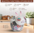 Made Easy Kit Coffee Pod Basket Organizer Useful Decor - Compatible with Keurig K-Cup Pods - Home Coffee Bar Functional Decoration - Café Station Countertop Freestanding Storage Accessory (WHT Bunny)