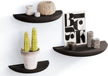 Solid Wood Half Round Floating Wall Shelves | Elegant Floating Shelves, Elevate Your Space. Perfect for Living Rooms, Bathrooms, Bedrooms, Offices, Children's Rooms Black