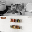 Spice Rack, Self-Adhesive or drilling, Rustic Style Hanging Spice Rack, Spice Organization for Cabinet Door or Wall Mount, Over The Stove, Kitchen Wall, 4-Pack, Wood Color