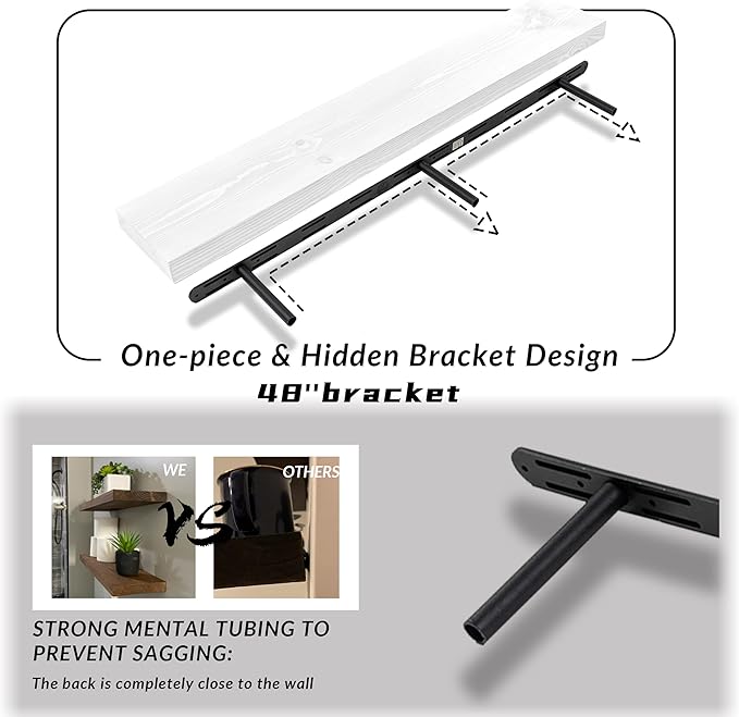 Rusitc Floating Shelves 48 inch Long 8 