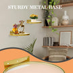 ZEXUIRU 3 Set Glass Decorative Floating Shelves Metal Frame Display Shelf Wall Decor for Home Office Mixed Size