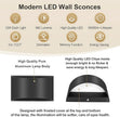TRLIFE Modern Wall Sconces, 3000K/4000K/6000K Selectable and Dimmable LED Wall Sconce 12W Aluminum Wall Mounted Light Hardwired Wall Sconces for Bedroom Bedside Living Room Hallway(Black, 1 Pack)