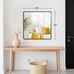 Bathroom Mirror for Over Sink - 24x24 Inch Black Matte Bathroom Mirrors for Vanity, Wall Mounted Rectangle Framed Mirror for Restroom, Fireplace, Living Room Decor