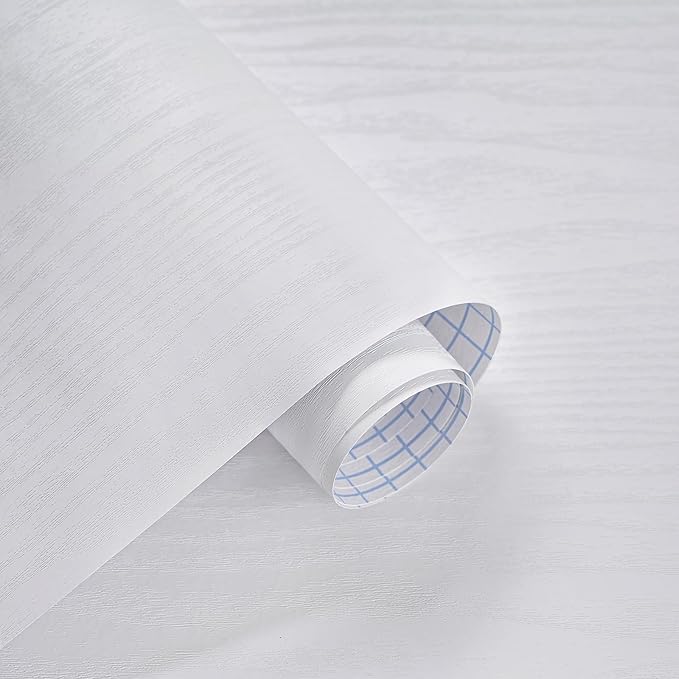 17.7" X236"White Wood Wallpaper Thicken Wood Contact Paper Wood White White Peel and Stick Wallpaper Wallpaper White Wood Vintage Paper Self Adhesive Wall Paper Wood Grain Contact Paper Film Roll
