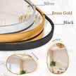 Gold Irregular Metal Framed Bathroom Mirror for Wall, Large 26