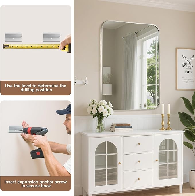 Brushed Nickel Mirror, 22