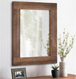 Wood Mirror Rectangular Framed Rustic Vintage Mirrors Decor Farmhouse Bedroom Bathroom Mirror for Dressing Table Entrance Large 20