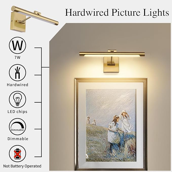 Joosenhouse LED Picture Light Fixtures Dimmable 16.53