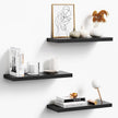 Floating Shelves Set of 3, Black Wood Wall Mounted Shelf 16