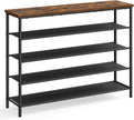 VASAGLE Shoe Rack, 5-Tier Shoe Storage Organizer for Entryway and Closet, Holds 20-24 Pairs of Shoes, 4 Fabric Shelves, Steel Frame, Industrial, Rustic Brown and Black ULBS136B01