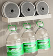 SEIDO Space-Saving Kitchen Utensil Holder | No-Drill Shelf Organizer | Wall Mount Spice Rack with Hooks | Space Aluminum | 24 Inch Long | White | 2-Piece Set