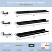 Picture Ledge Wall Shelves - 36 Inch Width Set of 3, Solid Pine Wood Rustic Floating Ledge Shelves for Kids' Room, Bedroom, Kitchen, Bathroom, Living Room, Nursery Display Wall Decor, Black