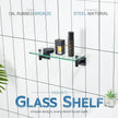 KOKOSIRI Wall Shelves Bathroom Hardware Glass Floating Shelf 12-Inch for Bedroom, Living Room, Kitchen, Hanging Rack Oil Rubbed Bronze B1105ORB-L12