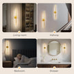 1 Pack Battery Operated Wall Sconce Detachable 360°Rotate, Wireless Wall Light 3000-6500K Dimmable, 10000mAh Rechargeable Wall Lamp for Bedroom, Living Room，28.3 Inch Gold