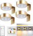 4-Pack Picture Light Battery Operated Painting Lights for Wall, Magnetic LED Display Art Light with Remote, Dimmable and Timer Portrait Light for Art Frame Artworking, Wall Decor Puck Light
