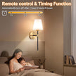 Battery Operated Wall Sconces Set of 2, Wireless Wall Light with 10000mAh RGB Dimmable Magnetic Bulb, Rechargeable Wall Sconce with Remote Control for Bedroom Living Room