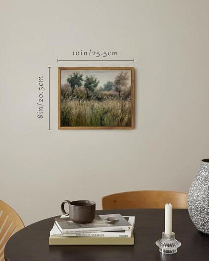 SHENIFY Landscape Framed Canvas Wall Art Vintage Classical Wilderness Prints Modern Kitchen Bathroom Office Decor - 8x10in Natural Framed