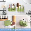 Diesisa 2pc Acrylic Wall Mount Organizer, Adhesive Cabinet Door Organizer,Acrylic Bathroom Shelves for Wall,No Drilling Hang Walls,with Self Adhesive Tape, for Bathroom, Kitchen, Living Room-Green
