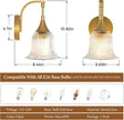1-Light Gold Wall Sconce,Bathroom Sconces Brass Modern Wall Light Fixture with Clear Glass Shade,Indoor Wall Lamp for Living Room Bedroom Bathroom Hallway(E26)