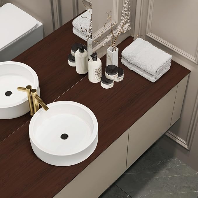 Abyssaly Wood Contact Paper, Red Brown Wood Peel and Stick Wallpaper, Self Adhesive Removable Wooden Look Grain Contact Paper for Cabinets Drawer Countertop 11.8" X 197"