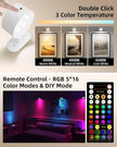 Picture Lights for Wall, 2000mAh Rechargeable Magnetic Art Lights with 3 Color Temps & RGB, Remote Dimmable Battery Operated Wall Light for Bedroom, Living Room, Gallery (White, 3 Pack)