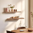 Floating Shelves 24 Inches Long, Set of 2 Solid Rustic Wood Wall Mounted Shelves, Wall Picture Ledge Shelf with Invisible Metal Brackets for Living Room, Bedroom, Bathroom, Carbonized Black