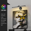 LED Picture Light,Cord-free Picture Frame Light for Wall, 5000mAh Rechargeable Art Lights, Cordless Battery Wall Sconce for Paintings ,Art work,Portraits, Dartboards, Bookshelf(Black, 23.6inch)